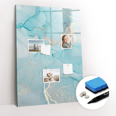 Glazen magneetbord met decoratieve print Decoratief marmer