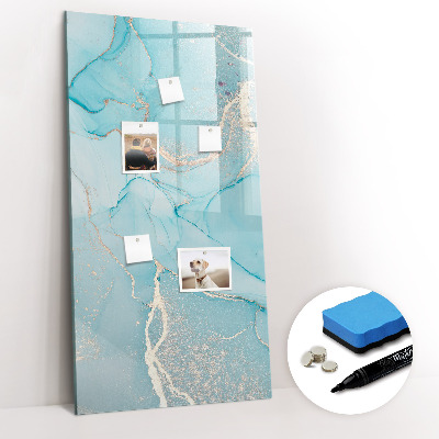 Glazen magneetbord met decoratieve print Decoratief marmer