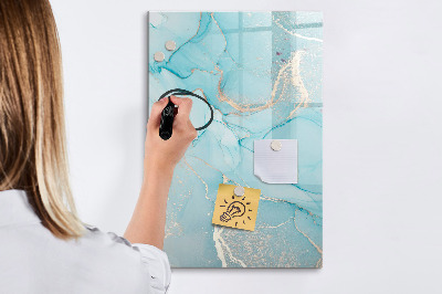 Glazen magneetbord met decoratieve print Decoratief marmer