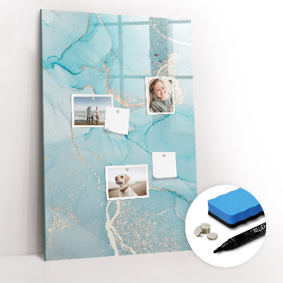 Glazen magneetbord met decoratieve print Decoratief marmer