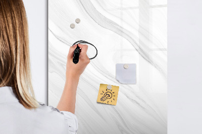 Wandbord van glas magnetisch en uitwisbaar Marmeren golven
