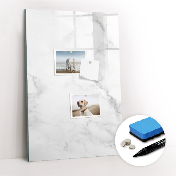 Magnetisch memobord van glas voor aan de muur Marmer