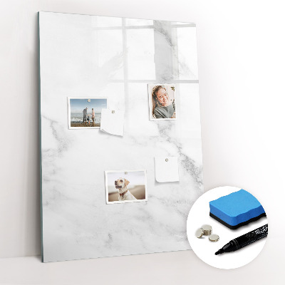 Magnetisch memobord van glas voor aan de muur Marmer