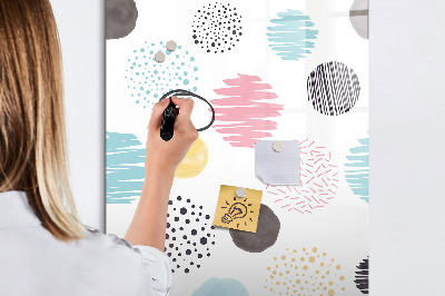 Glazen magneetbord met decoratieve print Gekleurde cirkels