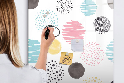Glazen magneetbord met decoratieve print Gekleurde cirkels