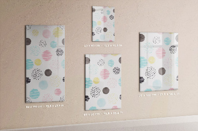 Glazen magneetbord met decoratieve print Gekleurde cirkels