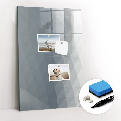 Wandbord van glas magnetisch en uitwisbaar Grijze golven abstract