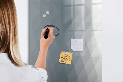 Wandbord van glas magnetisch en uitwisbaar Grijze golven abstract