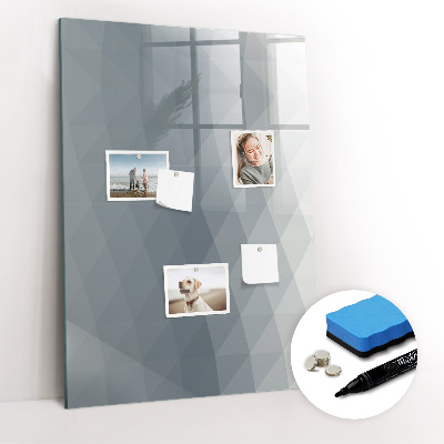 Wandbord van glas magnetisch en uitwisbaar Grijze golven abstract