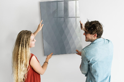 Wandbord van glas magnetisch en uitwisbaar Grijze golven abstract