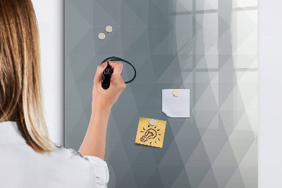 Wandbord van glas magnetisch en uitwisbaar Grijze golven abstract