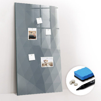Wandbord van glas magnetisch en uitwisbaar Grijze golven abstract