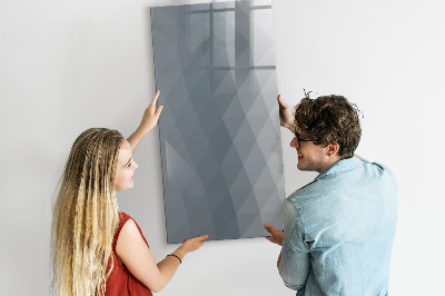 Wandbord van glas magnetisch en uitwisbaar Grijze golven abstract