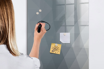 Wandbord van glas magnetisch en uitwisbaar Grijze golven abstract