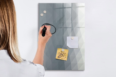 Wandbord van glas magnetisch en uitwisbaar Grijze golven abstract