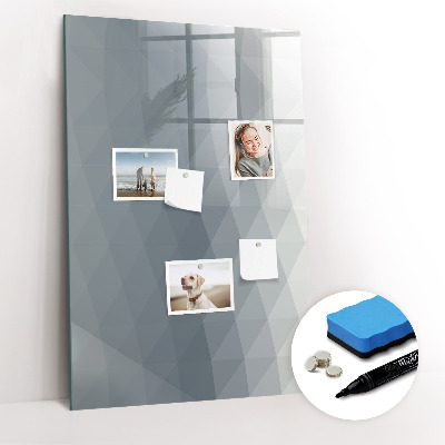 Wandbord van glas magnetisch en uitwisbaar Grijze golven abstract