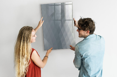 Wandbord van glas magnetisch en uitwisbaar Grijze golven abstract