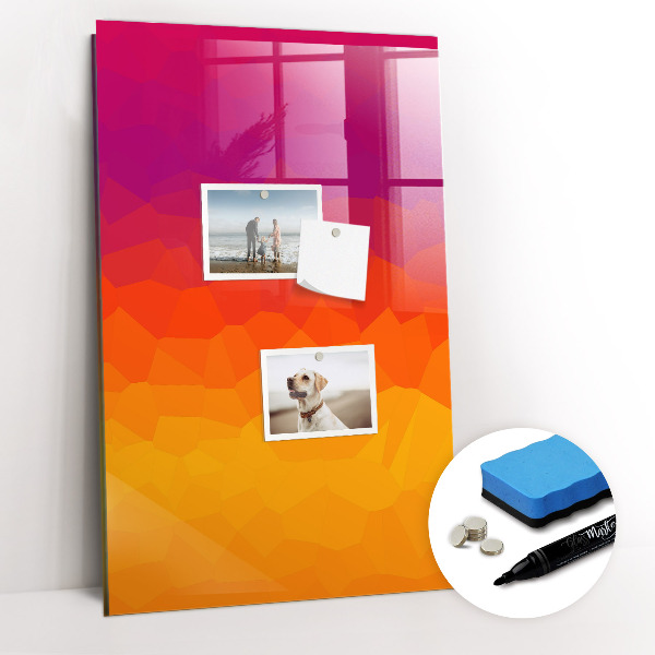 Magnetisch memobord van glas voor aan de muur Gradiënt zonsopgang