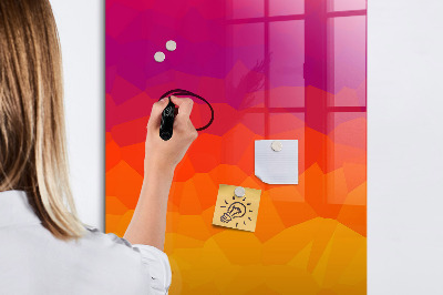 Magnetisch memobord van glas voor aan de muur Gradiënt zonsopgang