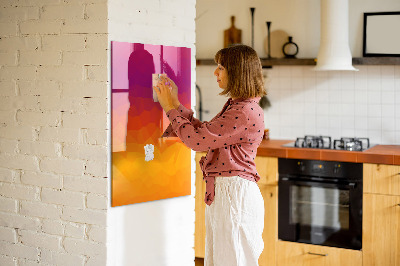 Magnetisch memobord van glas voor aan de muur Gradiënt zonsopgang