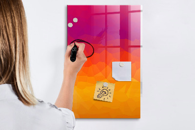 Magnetisch memobord van glas voor aan de muur Gradiënt zonsopgang