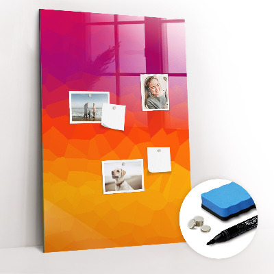 Magnetisch memobord van glas voor aan de muur Gradiënt zonsopgang