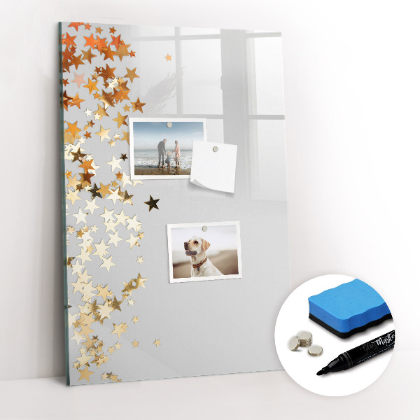 Wandbord van glas magnetisch en uitwisbaar Sterren