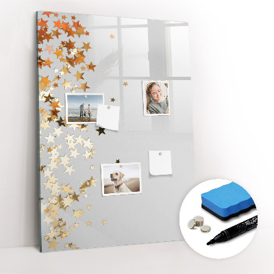 Wandbord van glas magnetisch en uitwisbaar Sterren