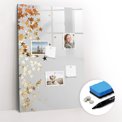 Wandbord van glas magnetisch en uitwisbaar Sterren