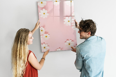 Magnetisch memobord van glas voor aan de muur Bloemen