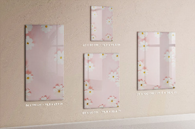 Magnetisch memobord van glas voor aan de muur Bloemen