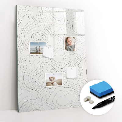 Glazen magneetbord met decoratieve print Lijnen van abstractie