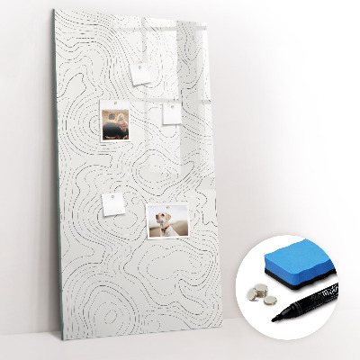 Glazen magneetbord met decoratieve print Lijnen van abstractie