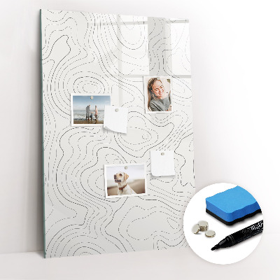 Glazen magneetbord met decoratieve print Lijnen van abstractie