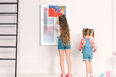 Magnetisch memobord van glas voor aan de muur Eenhoorn Planner