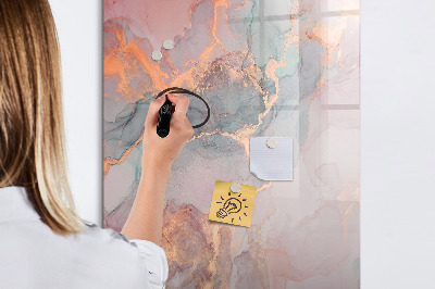Glazen magneetbord met decoratieve print Marmer