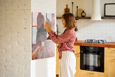 Glazen magneetbord met decoratieve print Marmer