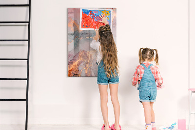 Glazen magneetbord met decoratieve print Marmer