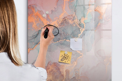 Glazen magneetbord met decoratieve print Marmer