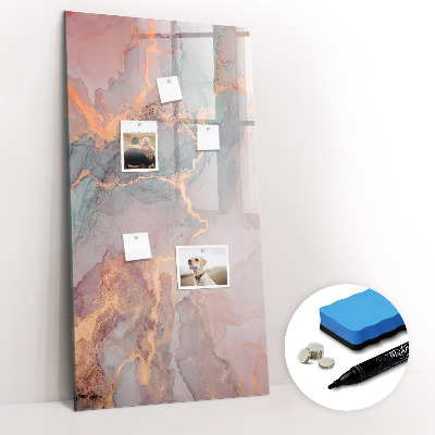 Glazen magneetbord met decoratieve print Marmer