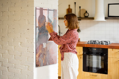 Glazen magneetbord met decoratieve print Marmer