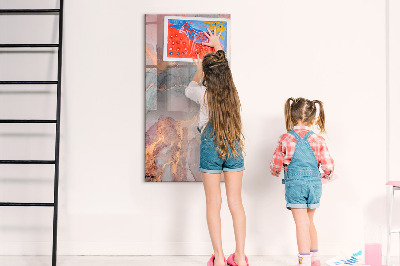 Glazen magneetbord met decoratieve print Marmer
