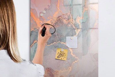 Glazen magneetbord met decoratieve print Marmer