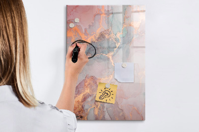 Glazen magneetbord met decoratieve print Marmer