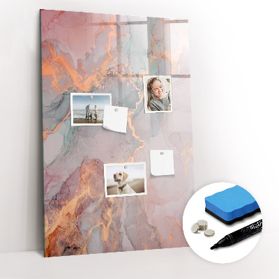 Glazen magneetbord met decoratieve print Marmer