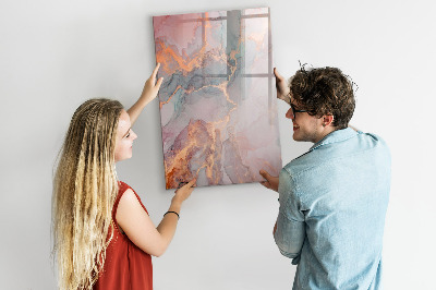 Glazen magneetbord met decoratieve print Marmer