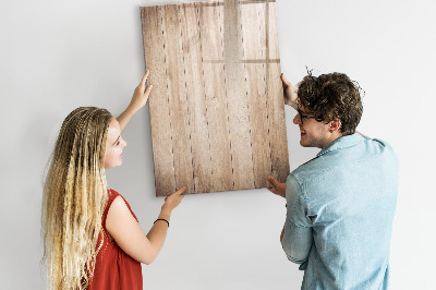 Magnetisch memobord van glas voor aan de muur Lichte houten planken