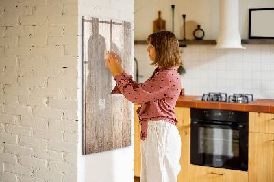 Magnetisch memobord van glas voor aan de muur Lichte houten planken