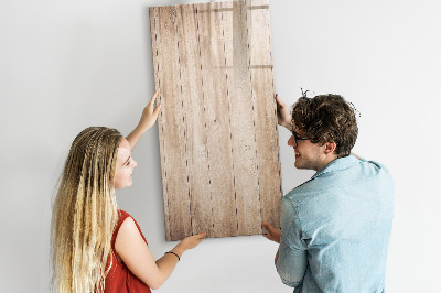 Magnetisch memobord van glas voor aan de muur Lichte houten planken