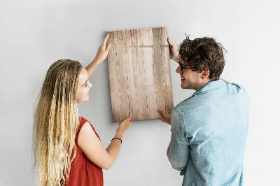 Magnetisch memobord van glas voor aan de muur Lichte houten planken
